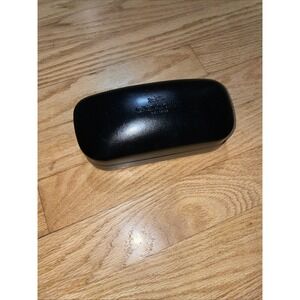 Coach Sunglases Hard Large Leather Case black leather iconic logo  Great Cond